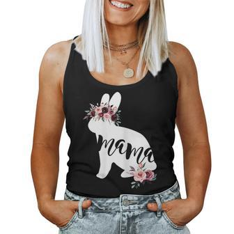 Womens Easter For Mom Mama Bunny Flower Crown Women Tank Top | Mazezy AU