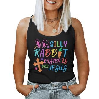 Easter Sunday- Silly Rabbit Easter Is For Jesus - Funny Kids Women Tank Top Basic Casual Daily Weekend Graphic - Seseable