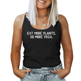 Eat More Plants Do More Yoga Vegetarian Vegan Meme Women Tank Top Basic Casual Daily Weekend Graphic - Seseable