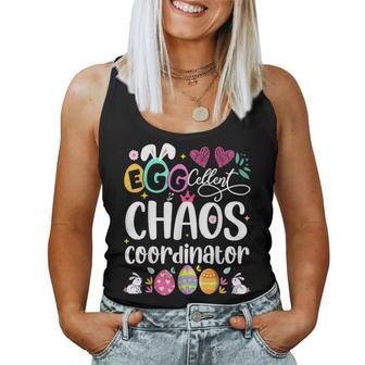 Egg-Cellent Chaos Coordinator Cute Happy Easter Mom Teacher Women Tank Top | Mazezy