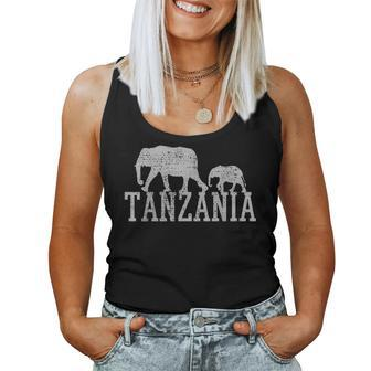 Elephant Family Baby Mother Dad Africa Tanzania Vintage Women Tank Top Basic Casual Daily Weekend Graphic - Seseable
