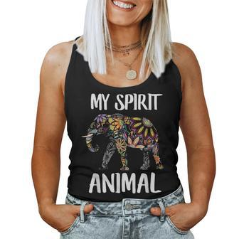 Elephant My Spirit Animal Love R Dad Mom Boy Girl Funny Women Tank Top Basic Casual Daily Weekend Graphic - Seseable