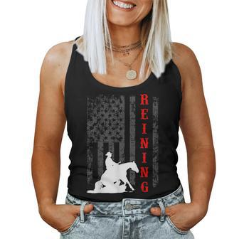 Equestrian Flag July 4Th Patriotic Horse Reining Horse Women Tank Top | Mazezy