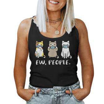Ew People Cat Face Mask Cat Mom Quarantine Pet Kitten Women Tank Top Basic Casual Daily Weekend Graphic - Seseable