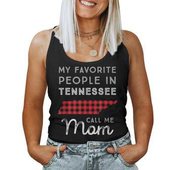 Family Matching Mom Mother Gift Red Buffalo Plaid Tennessee Women Tank Top Basic Casual Daily Weekend Graphic - Seseable