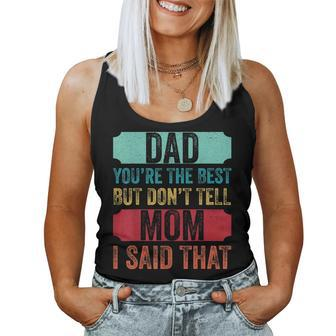 Fathers Day Son Daughter Appreciation Funny Vintage Dad Women Tank Top Basic Casual Daily Weekend Graphic - Thegiftio UK