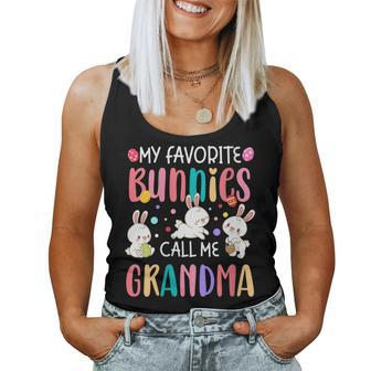 Womens My Favorite Bunnies Call Me Grandma - Cute Easter Women Tank Top | Mazezy