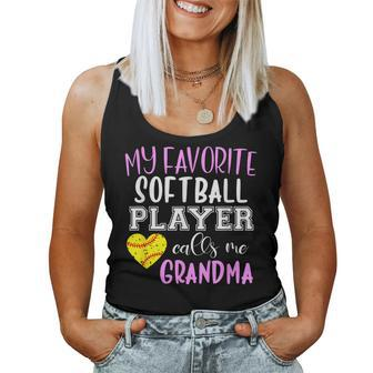 My Favorite Softball Player Call Me Grandma Women Tank Top | Mazezy