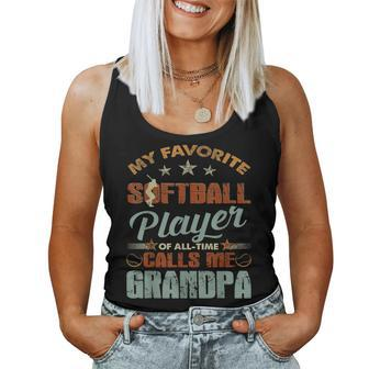 My Favorite Softball Player Call Me Grandpa Christmas Women Tank Top | Mazezy