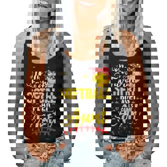 My Favorite Softball Player Calls Me Aunt Softball Player Women Tank Top | Mazezy