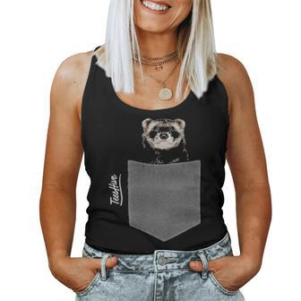 Ferret Pocket Ferret Face Ferret Mom Funny Ferret Women Tank Top Basic Casual Daily Weekend Graphic - Seseable