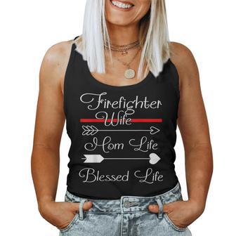 Firefighter Wife Mom Life Blessed Life V2 Women Tank Top Basic Casual Daily Weekend Graphic - Seseable