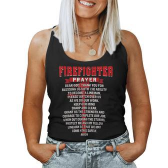Firefighters Prayer Funny Christian Firemans Dad Husband Women Tank Top Basic Casual Daily Weekend Graphic - Seseable