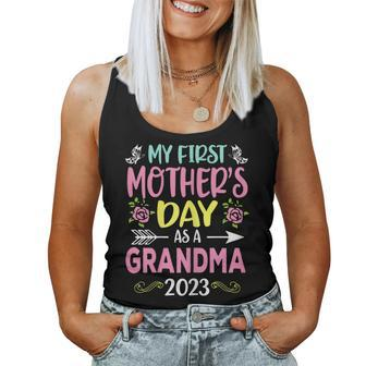 Womens My First As A Grandma 2023 Happy Women Tank Top | Mazezy