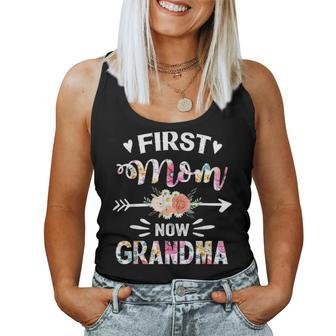 First Mom Now Grandma New Grandma Mothers Day V2 Women Tank Top Basic Casual Daily Weekend Graphic - Seseable