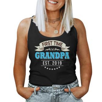 First Time Grandpa Est 2019 New Dad Mom Father Women Tank Top | Mazezy