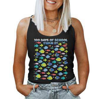 Fish 100 Days Of School Shirt Fisher Teacher Boy Girl Women Tank Top | Mazezy