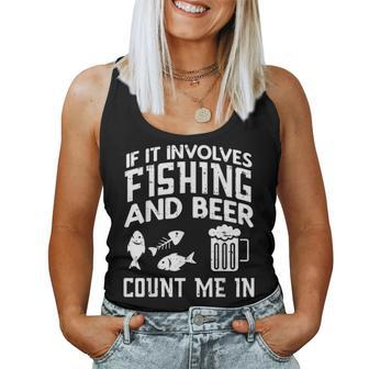 Fishing And Beer Funny Fisherman Dad Fathers Day Men Gift Women Tank Top Basic Casual Daily Weekend Graphic - Seseable