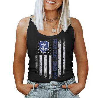 Flag Usa Proud Us Coast Guard Mom Us Military Family Gift Women Tank Top Basic Casual Daily Weekend Graphic - Seseable
