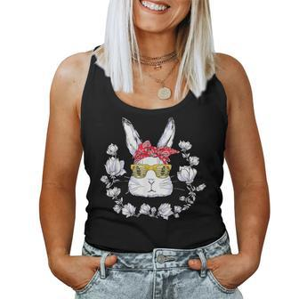 Floral Easter Bunny Costume Face Easter Day Rabbit Ear Gift Women Tank Top Basic Casual Daily Weekend Graphic - Seseable