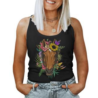 Floral Horse Spring Nature Horse Lovers For Women & Men Women Tank Top | Mazezy