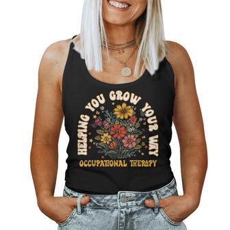 Floral Occupational Therapy Helping You Grow Your Own Way Women Tank Top Basic Casual Daily Weekend Graphic - Thegiftio UK