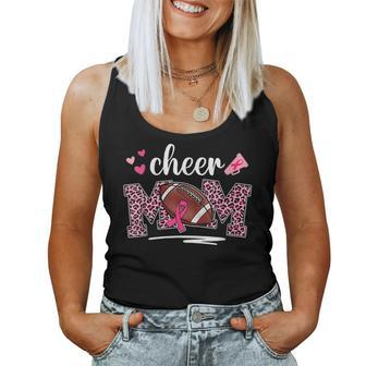 Football Cheer Mom Pink Leopard Breast Cancer Awareness Women Tank Top | Mazezy