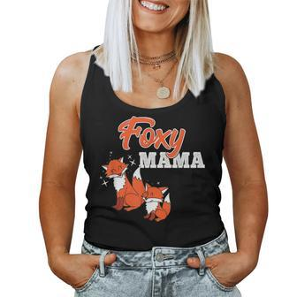 Foxy Mama Cute Mom Fox Funny Animal Mommy Gift V2 Women Tank Top Basic Casual Daily Weekend Graphic - Seseable