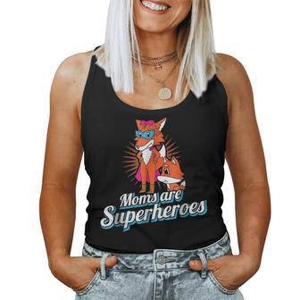 Foxy Mama Super Hero Mom Fox Funny Mommy Gift Women Tank Top Basic Casual Daily Weekend Graphic - Seseable