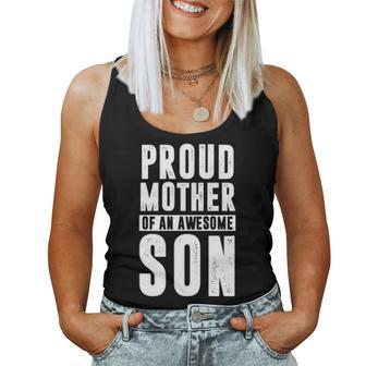Freaking Awesome Pride Proud Mother Of An Awesome Son Women Tank Top Basic Casual Daily Weekend Graphic - Seseable