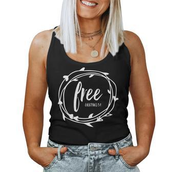 Free Freedom In Christ Christian Faith Love Jesus Women Tank Top Basic Casual Daily Weekend Graphic - Seseable
