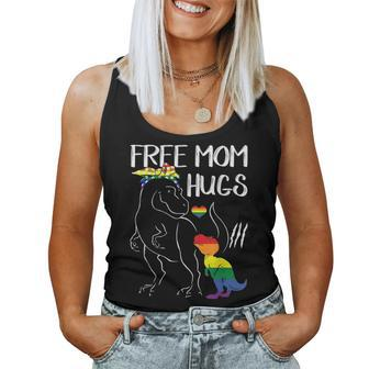 Free Mom Hugs Lgbt Pride Mama Dinosaur Rex Gift V2 Women Tank Top Basic Casual Daily Weekend Graphic - Seseable