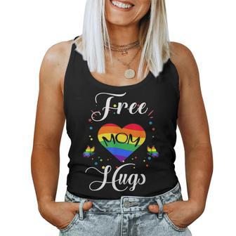 Free Mom Hugs Rainbow Gray Pride Lgbt Funny Women Tank Top Basic Casual Daily Weekend Graphic - Seseable