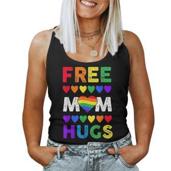 Free Mom Hugs T Rainbow Heart Lgbt Pride Month Women Tank Top Basic Casual Daily Weekend Graphic - Seseable