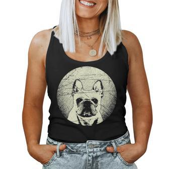 French Bulldog Dog Retro Style Frenchie Mom Dad Women Tank Top Basic Casual Daily Weekend Graphic - Seseable