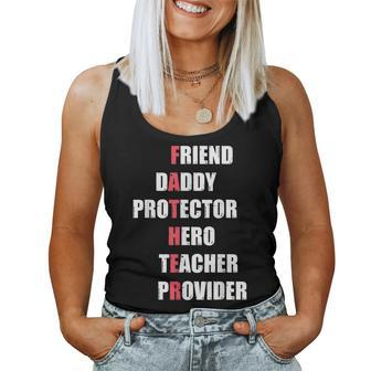 Friend Daddy Protector Hero Teacher Provider Fathers Day Women Tank Top Basic Casual Daily Weekend Graphic - Thegiftio UK