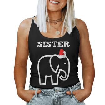 Fun Family Christmas Elephant Matching Pj Sister Women Tank Top | Mazezy