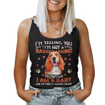 Funny Basset Hound Baby Dog Mom Mother Dogs Lover Women Tank Top Basic Casual Daily Weekend Graphic - Seseable