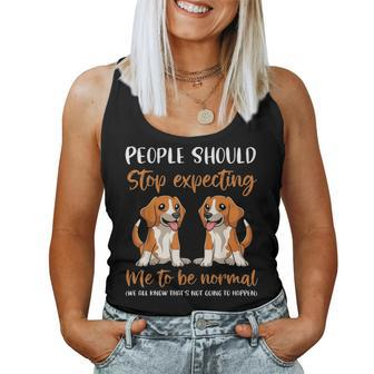 Funny Beagle Mom Of Two Beagles Beagle Dog Mom Women Tank Top Basic Casual Daily Weekend Graphic - Seseable
