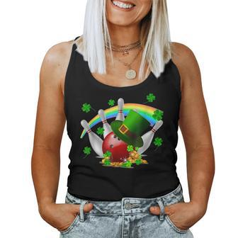 Funny Bowling Balls Shamrock Leprechaun St Patrick Day Women Tank Top Basic Casual Daily Weekend Graphic - Seseable