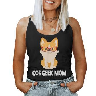 Funny Corgi Corgeek Mom Puppy Dog Lover Gift Ladies Girls Women Tank Top Basic Casual Daily Weekend Graphic - Seseable