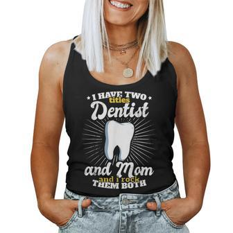Funny Dentist Mom Vintage Mothers Day Gift Job Title Women Tank Top Basic Casual Daily Weekend Graphic - Seseable