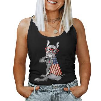 Funny Dog French Bulldog I Love Mom Tattoo Gift Women Tank Top Basic Casual Daily Weekend Graphic - Seseable