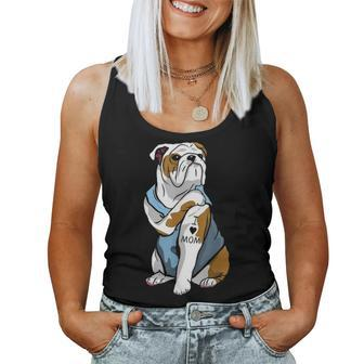Funny English Bulldog Dog I Love Mom Tattoo Lover Gift Women Tank Top Basic Casual Daily Weekend Graphic - Seseable