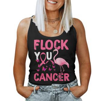 Funny Flock You Flamingo Cancer Breast Cancer Women Tank Top Basic Casual Daily Weekend Graphic - Seseable