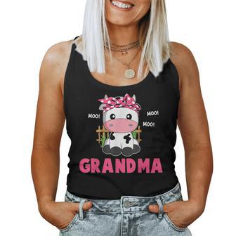 Funny Grandma Cow Cute Cow Farmer Birthday Matching Family Women Tank Top Basic Casual Daily Weekend Graphic - Seseable