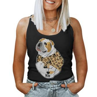 Funny Leopard English Bulldog Mom Costume Mothers Day Gift Women Tank Top Basic Casual Daily Weekend Graphic - Seseable