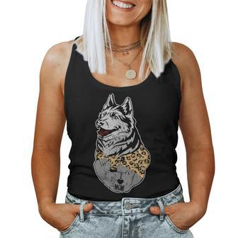 Funny Leopard Siberian Husky Mom Costume Mothers Day Gift Women Tank Top Basic Casual Daily Weekend Graphic - Seseable