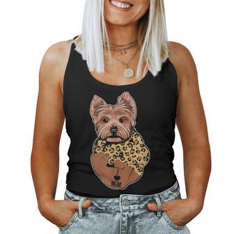Funny Leopard Yorkshire Terrier Mom Costume Mothers Day Gift Women Tank Top Basic Casual Daily Weekend Graphic - Seseable