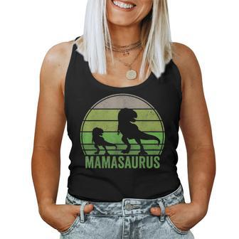 Funny Mama Saurus Dinosaur Mom Of One 1 Kid T Rex Women Tank Top Basic Casual Daily Weekend Graphic - Seseable